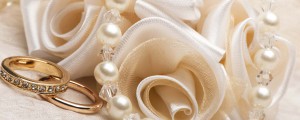 Wedding rings and pearls
